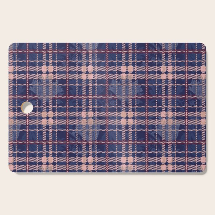 Tartan and Floral Texture Pattern Cutting Board Gallery Image 1
