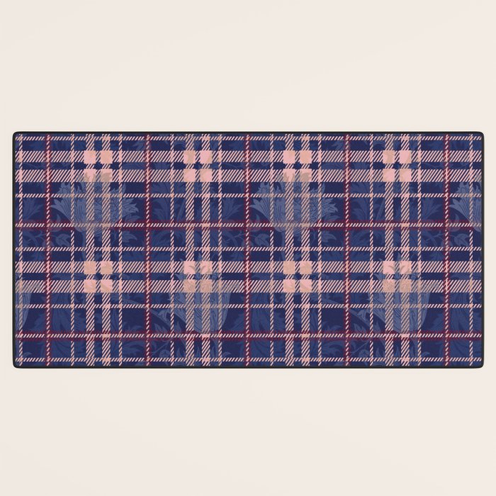 Tartan and Floral Texture Pattern Desk Mat Gallery Image 3