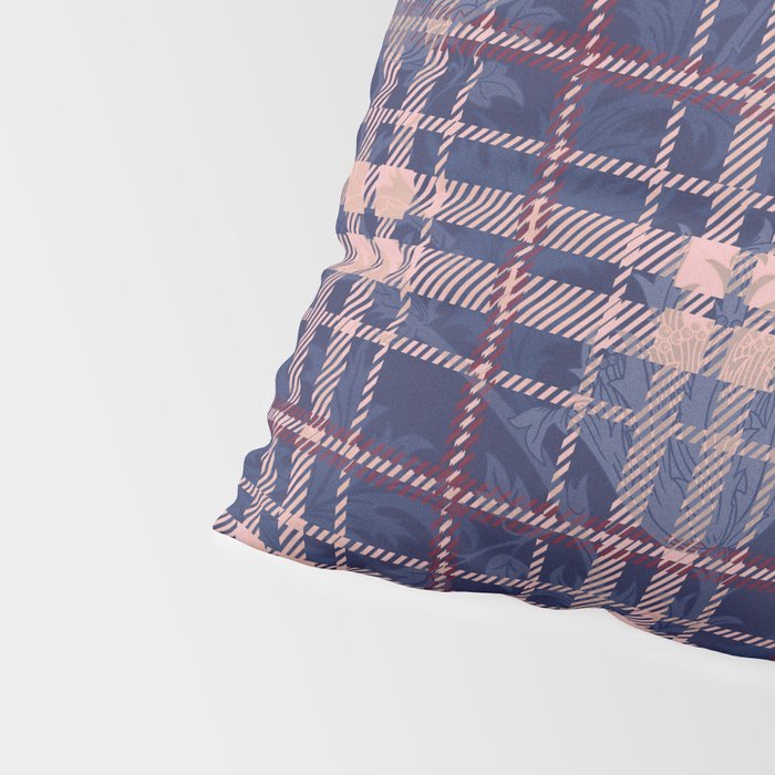 Tartan and Floral Texture Pattern Pillow Sham Gallery Image 4
