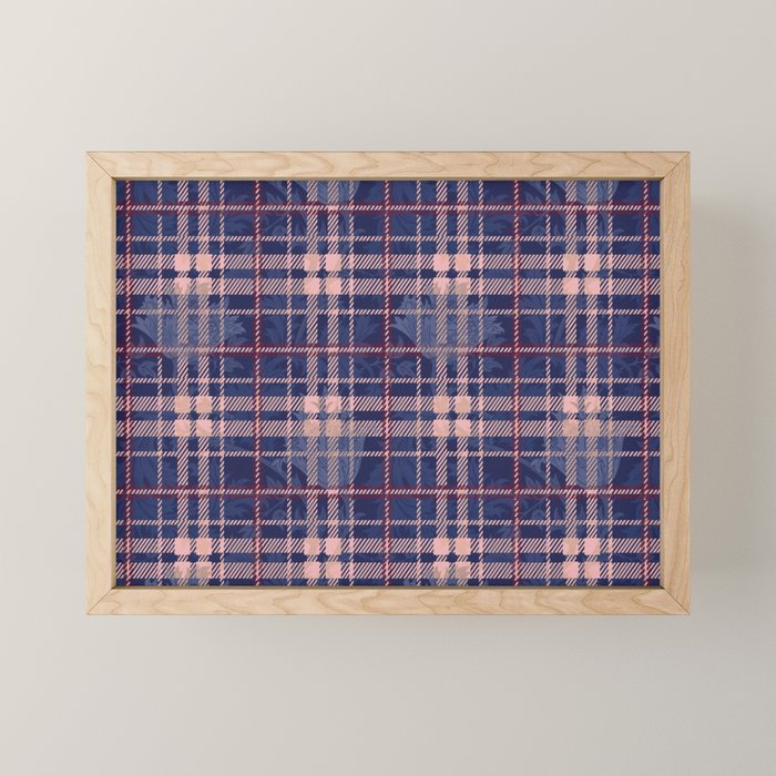 Tartan and Floral Texture Pattern Mini Art Print Gallery Image 1