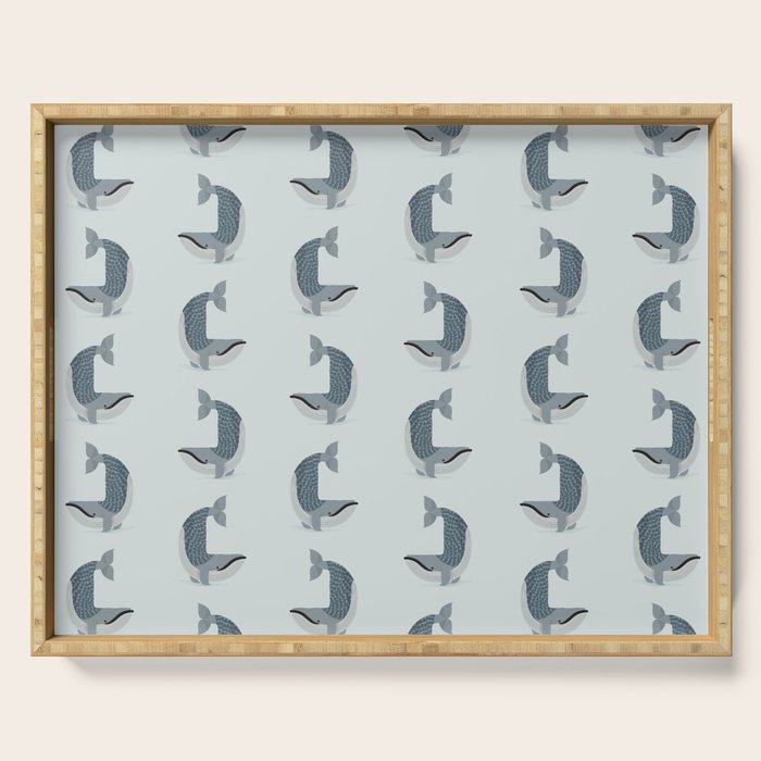 Whimsical Blue Whale Serving Tray Gallery Image 1