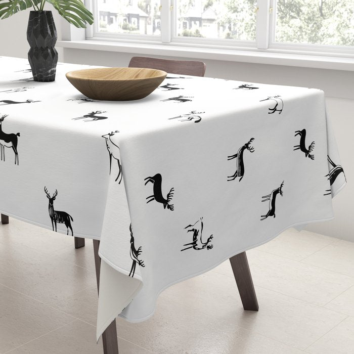 Reindeer animal doodle art pattern Tablecloth Gallery Image 3