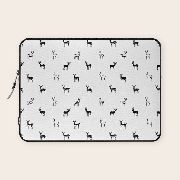 Reindeer animal doodle art pattern Laptop Sleeve Gallery Image 1