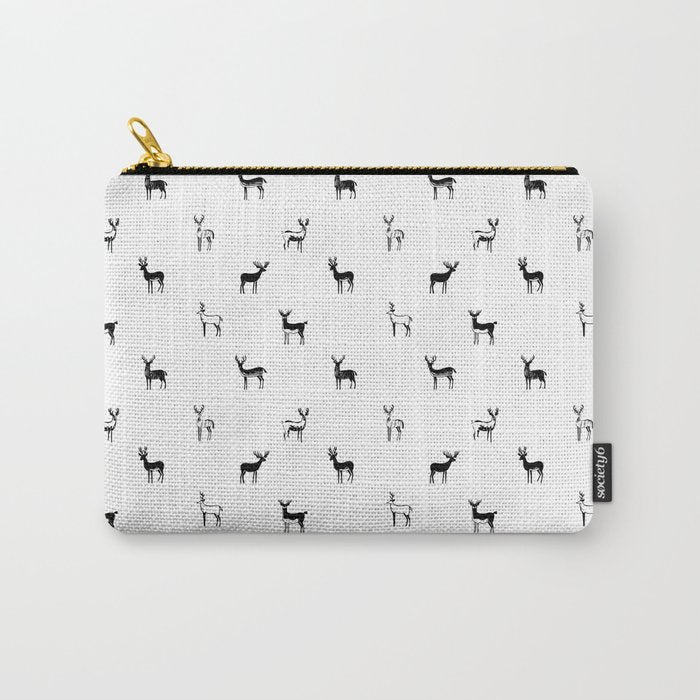 Reindeer animal doodle art pattern Carry All Pouch Gallery Image 1