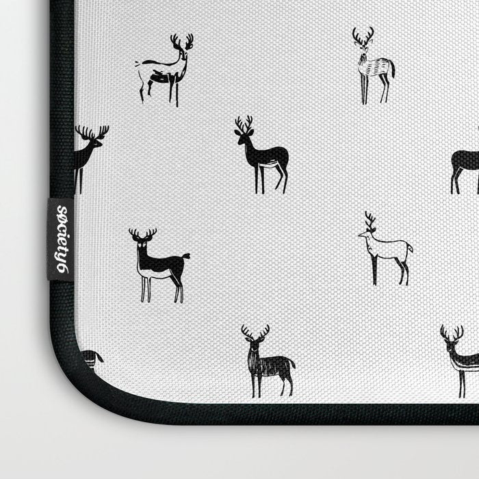 Reindeer animal doodle art pattern Laptop Sleeve Gallery Image 3