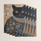 Black Klimt Cat in Ceremonial Robes Wrapping Paper Gallery Image 3