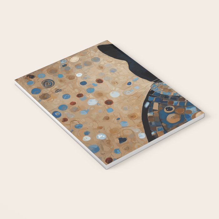 Black Klimt Cat in Ceremonial Robes Notebook Gallery Image 3