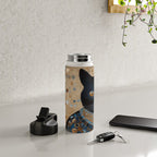 Black Klimt Cat in Ceremonial Robes Water Bottle Gallery Image 4