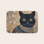 Black Klimt Cat in Ceremonial Robes Bath Mat Gallery Image 1