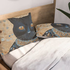 Black Klimt Cat in Ceremonial Robes Pillow Sham Gallery Image 2
