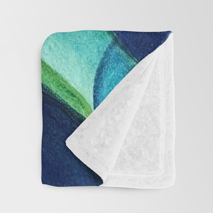 Abstract in Yellow, Green and Blue Throw Blanket Gallery Image 3