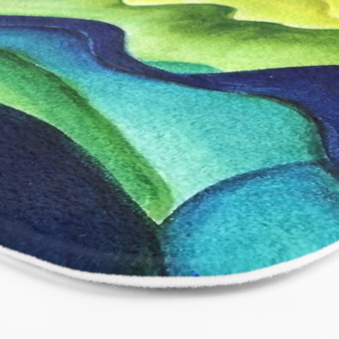 Abstract in Yellow, Green and Blue Bath Mat Gallery Image 3