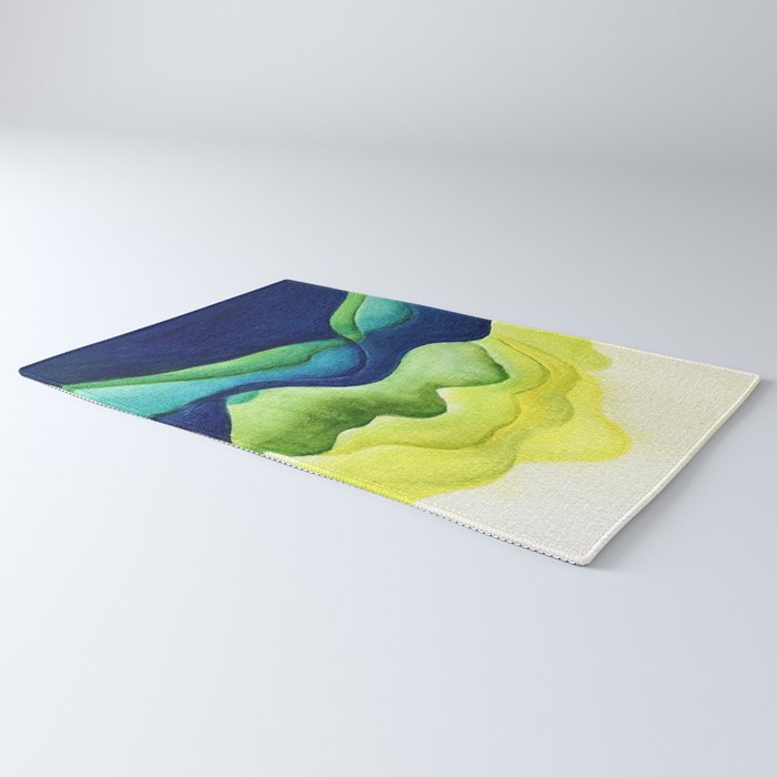 Abstract in Yellow, Green and Blue Rug Gallery Image 3