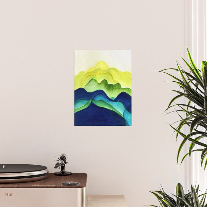 Abstract in Yellow, Green and Blue Poster Gallery Image 2