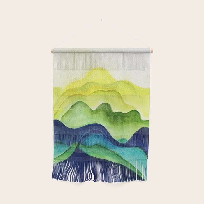 Abstract in Yellow, Green and Blue Wall Hanging Gallery Image 1
