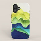Abstract in Yellow, Green and Blue iPhone Case Gallery Image 1