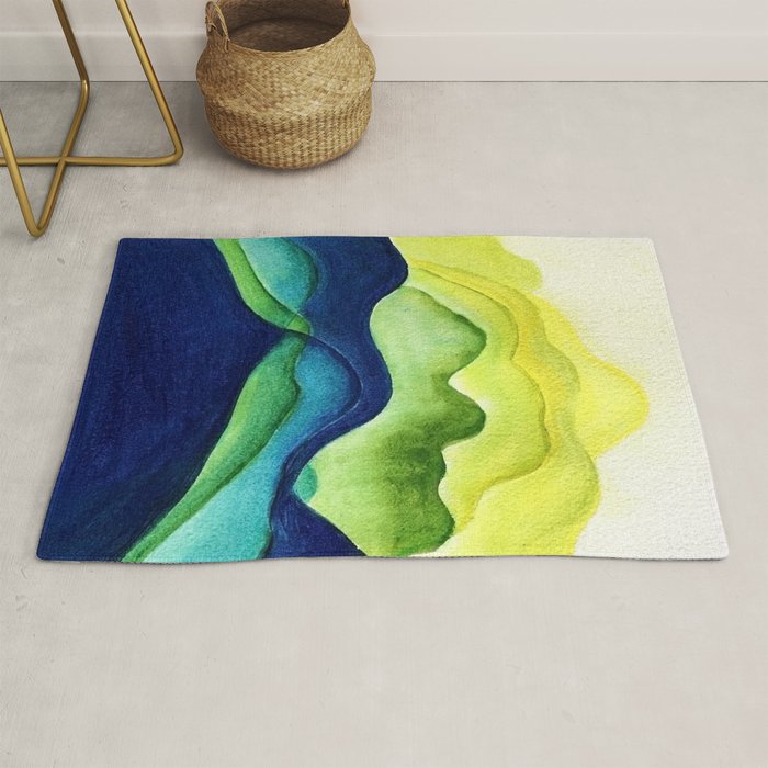 Abstract in Yellow, Green and Blue Rug Gallery Image 1