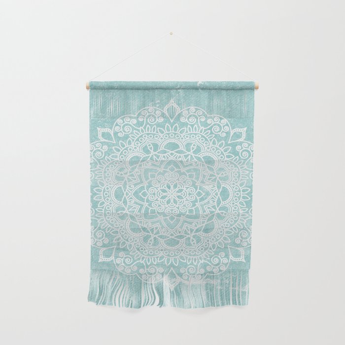 Mandala on concrete - teal Wall Hanging Gallery Image 1