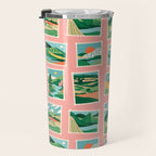 Vintage nature landscape postage stamp sticker pattern Travel Mug Gallery Image 3