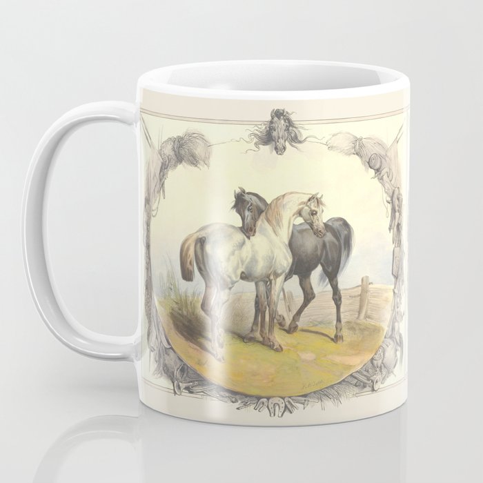 Arabian Horses - Equine Theme Vintage Illustration Coffee Mug Gallery Image 3