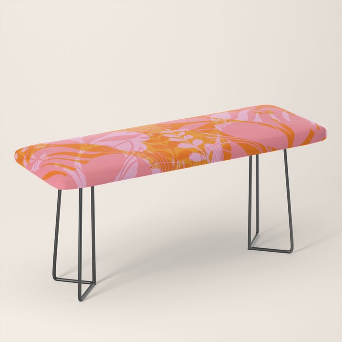 Tropical Jungle Pattern - Orange & pink Bench Gallery Image 1