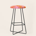 Tropical Jungle Pattern - Orange & pink Stool Gallery Image 1