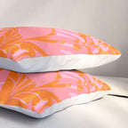 Tropical Jungle Pattern - Orange & pink Pillow Sham Gallery Image 3
