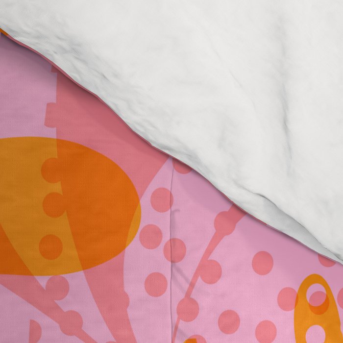 Tropical Jungle Pattern - Orange & pink Comforter Gallery Image 4