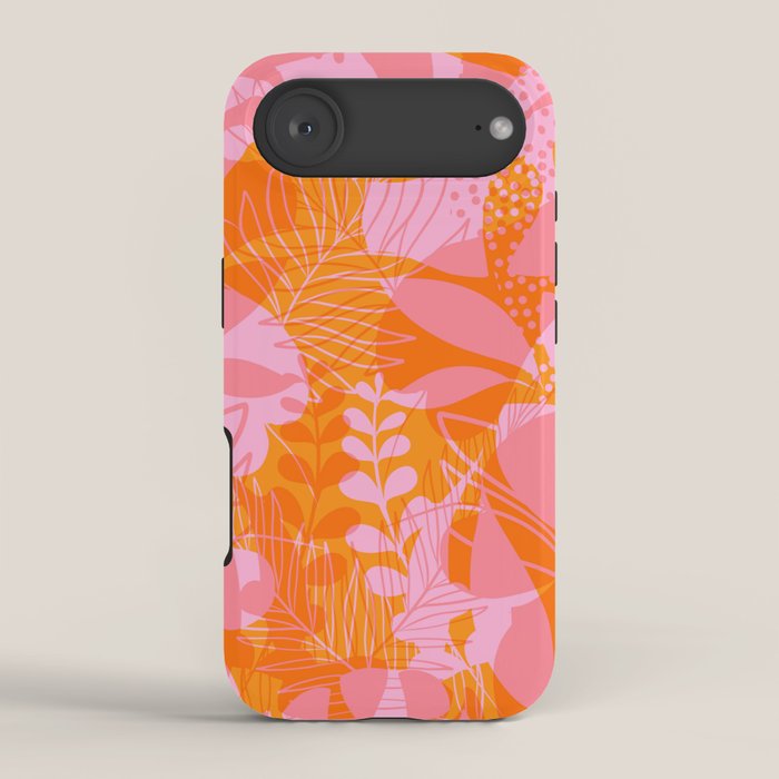 Tropical Jungle Pattern - Orange & pink iPhone Case Gallery Image 2