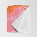 Tropical Jungle Pattern - Orange & pink Throw Blanket Gallery Image 3