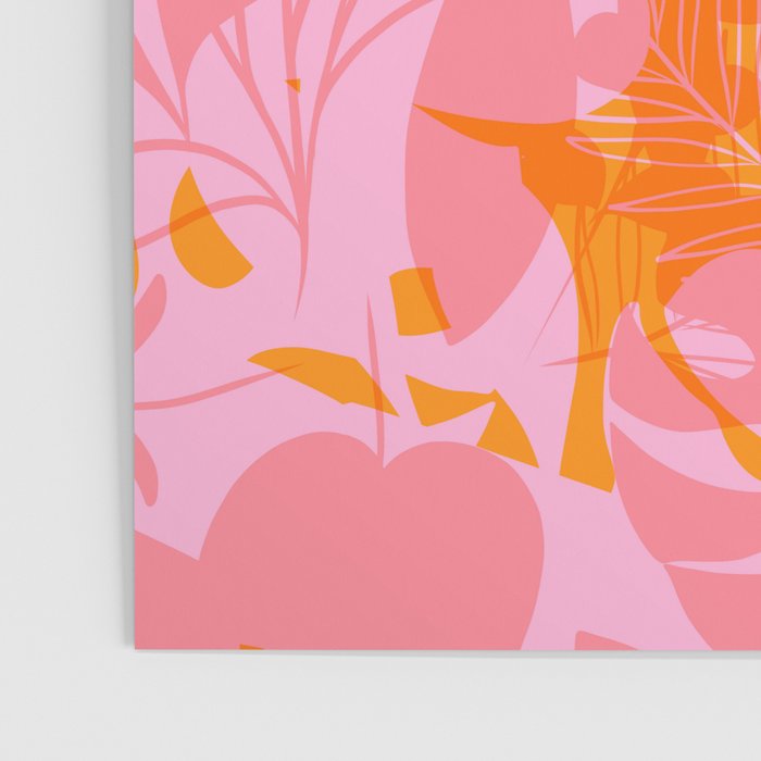 Tropical Jungle Pattern - Orange & pink Poster Gallery Image 3