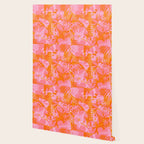 Tropical Jungle Pattern - Orange & pink Wallpaper Gallery Image 2