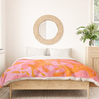 Tropical Jungle Pattern - Orange & pink Duvet Cover Gallery Image 3