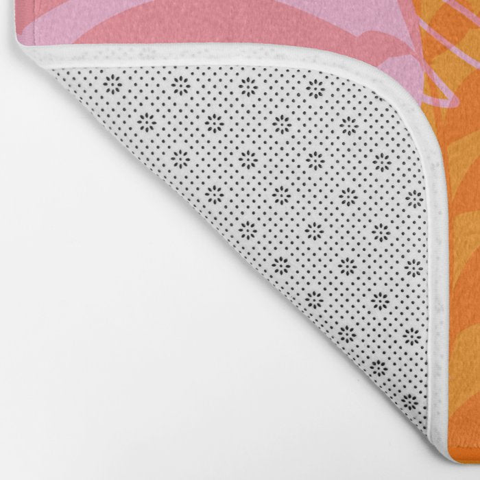Tropical Jungle Pattern - Orange & pink Bath Mat Gallery Image 2
