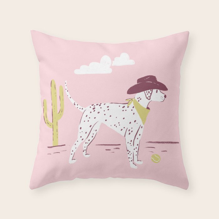 Wild West Dalmatian in Cowboy Hat Throw Pillow Gallery Image 6