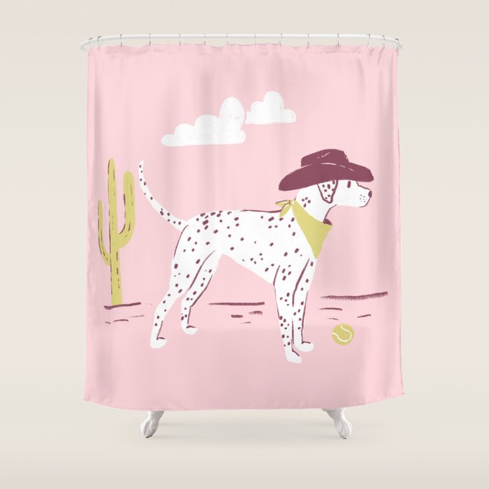 Wild West Dalmatian in Cowboy Hat Shower Curtain Gallery Image 1