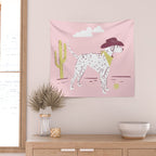 Wild West Dalmatian in Cowboy Hat Wall Tapestry Gallery Image 2