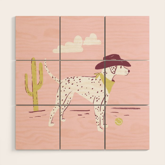 Wild West Dalmatian in Cowboy Hat Wood Wall Art Gallery Image 1