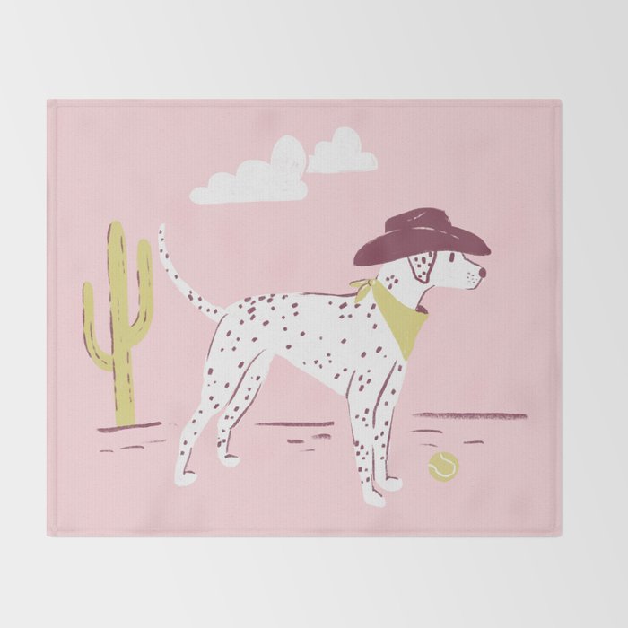 Wild West Dalmatian in Cowboy Hat Throw Blanket Gallery Image 2