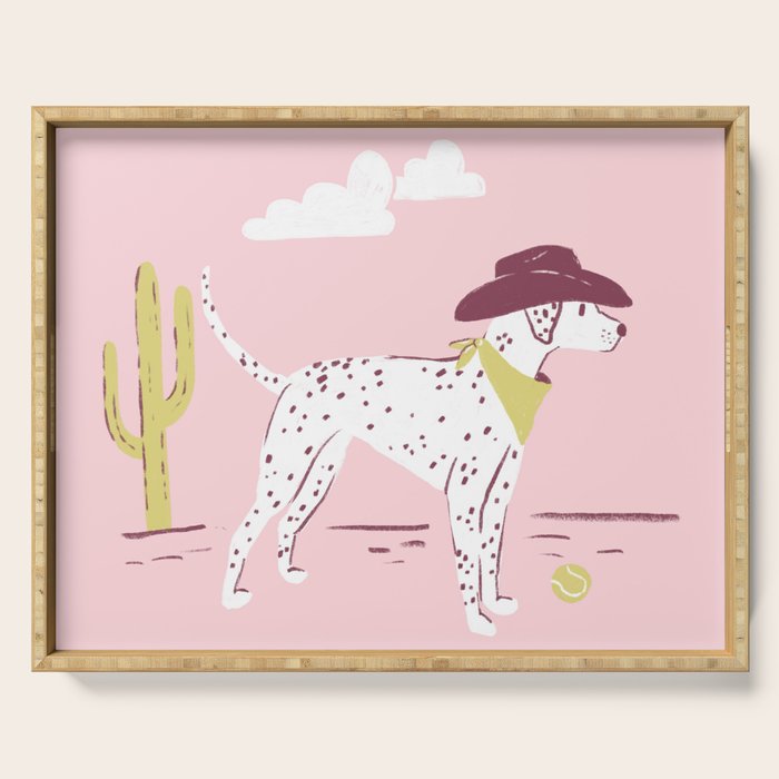 Wild West Dalmatian in Cowboy Hat Serving Tray Gallery Image 1