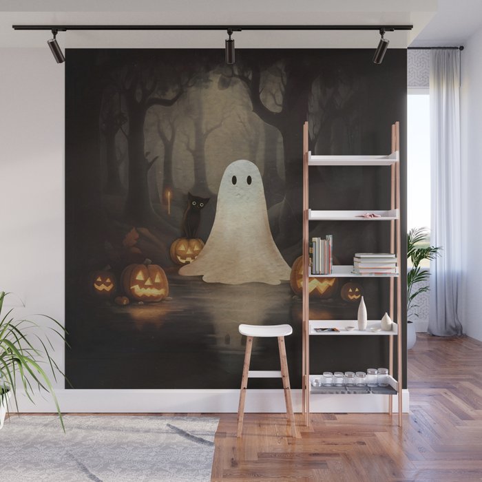 Ghost and Cat Wall Mural Gallery Image 1
