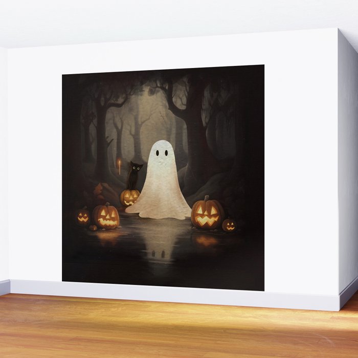 Ghost and Cat Wall Mural Gallery Image 2
