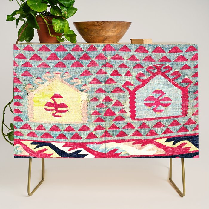 Sarkoy  Antique Bulgarian Kilim Print Credenza Gallery Image 1