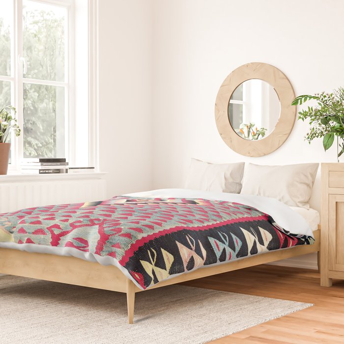 Sarkoy  Antique Bulgarian Kilim Print Duvet Cover Gallery Image 2