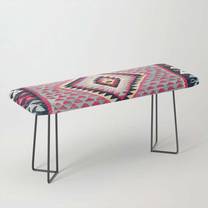 Sarkoy  Antique Bulgarian Kilim Print Bench Gallery Image 1