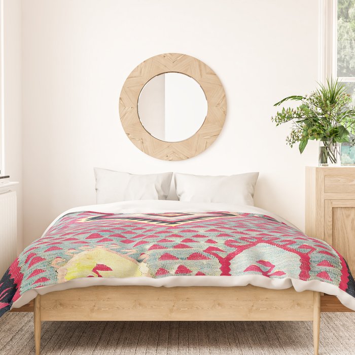 Sarkoy  Antique Bulgarian Kilim Print Duvet Cover Gallery Image 3