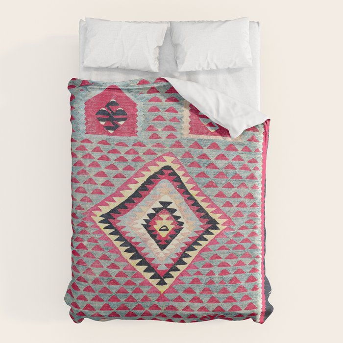 Sarkoy  Antique Bulgarian Kilim Print Duvet Cover Gallery Image 6