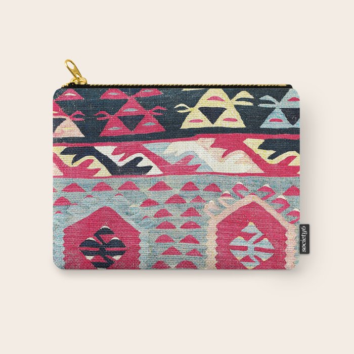 Sarkoy  Antique Bulgarian Kilim Print Carry All Pouch Gallery Image 1