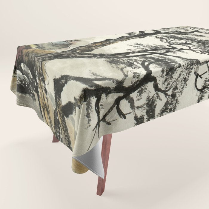 Japanese Mountain Forest Tree Landscape Tablecloth Gallery Image 1