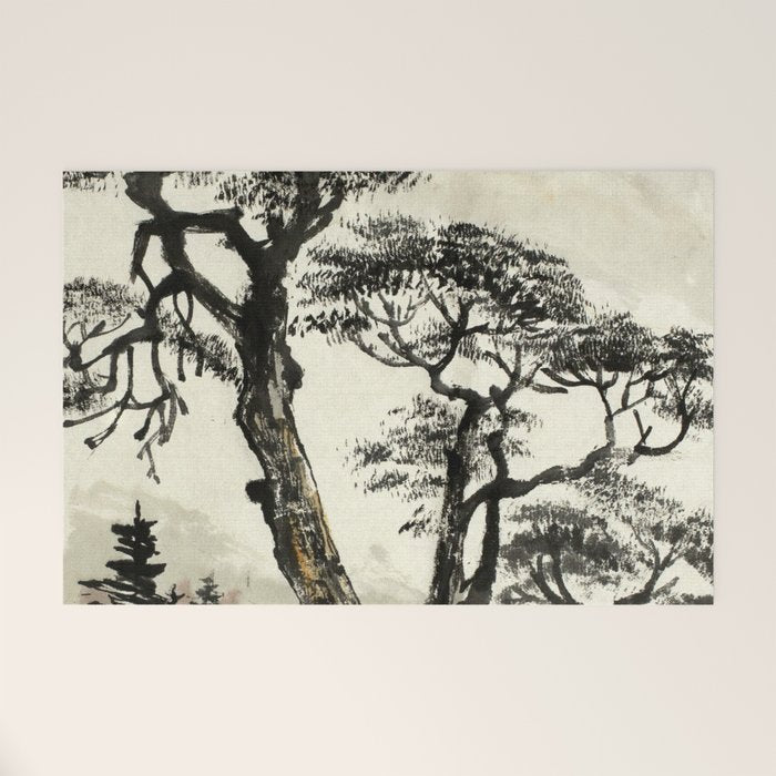Japanese Mountain Forest Tree Landscape Welcome Mat Gallery Image 1